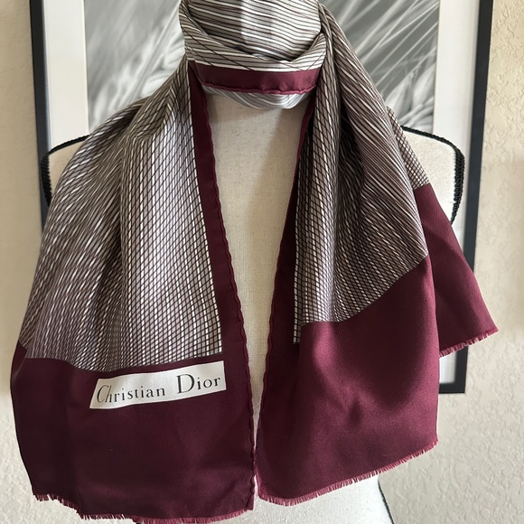 Vintage Christian Dior Rectangle Silk Scarf - Picture 1 of 5
